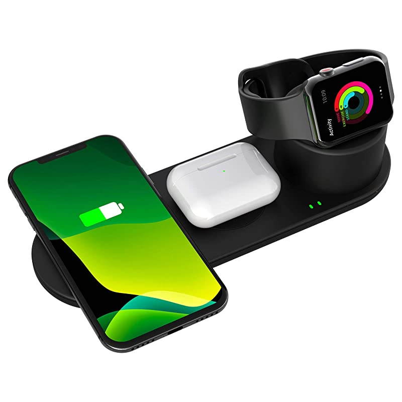 Wireless Charger Stand Compatible with Apple Watch Charger Series 5 4 3 2 1 AirpodsAirpods Pro iPhone 1111 Pro Max X XS XR 8 QiEnabled Devices Fast Charging Dock Station