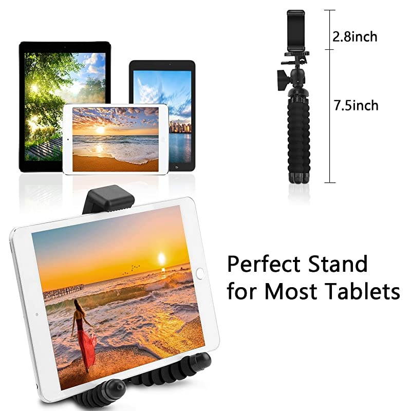 Phone Tripod  5 in 1 Flexible Octopus Tripod Stand + 2PCS Tripod Adapter for Gopro + Phone Mount Holder + Bluetooth Wireless Remote Shutter Compatible for iPhone Samsung Gopro Sports Camera