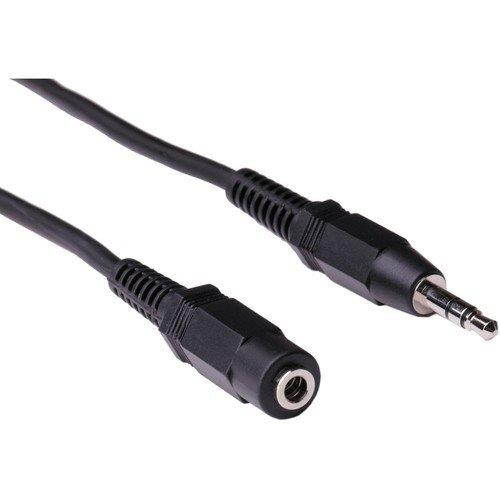 Pearstone Stereo Mini Male to Stereo Mini Female Extension Cable (Black) - 1.5'
