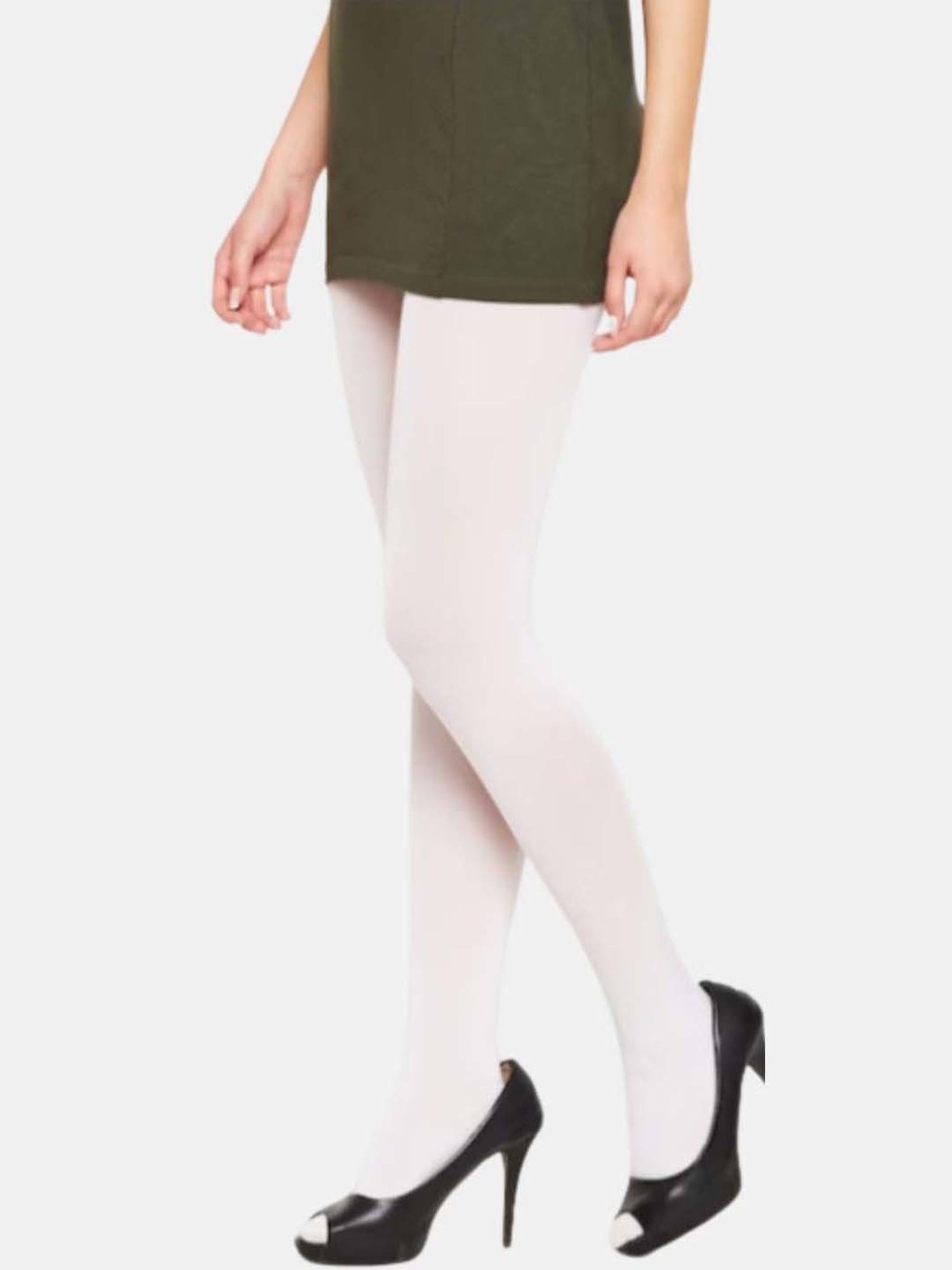 Secrets By ZeroKaata Yellow & White Plain Pantyhose Stockings - Pack Of 2