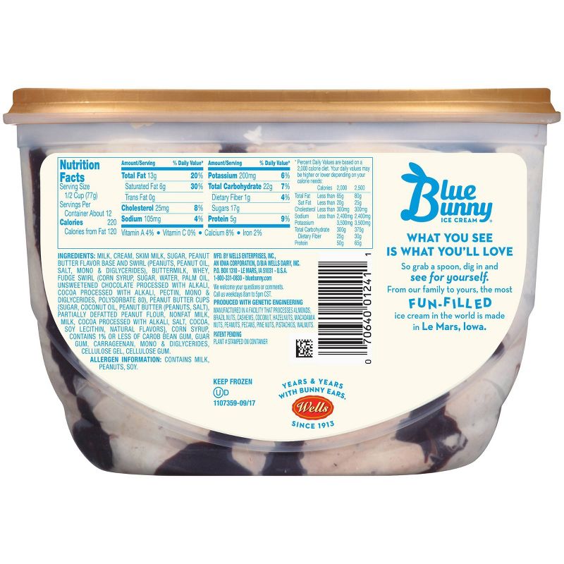 Blue Bunny Peanut Butter Party Ice Cream - 46 fl oz