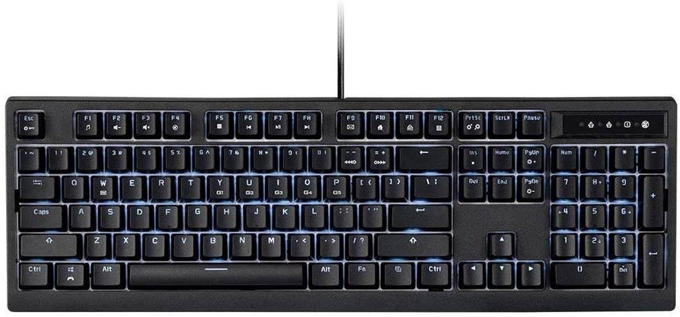 Monoprice Brown Switch Full Size Mechanical Keyboard - Backlit - Black | Ideal for Office Desks, Workstations, Tables - Workstream Collection