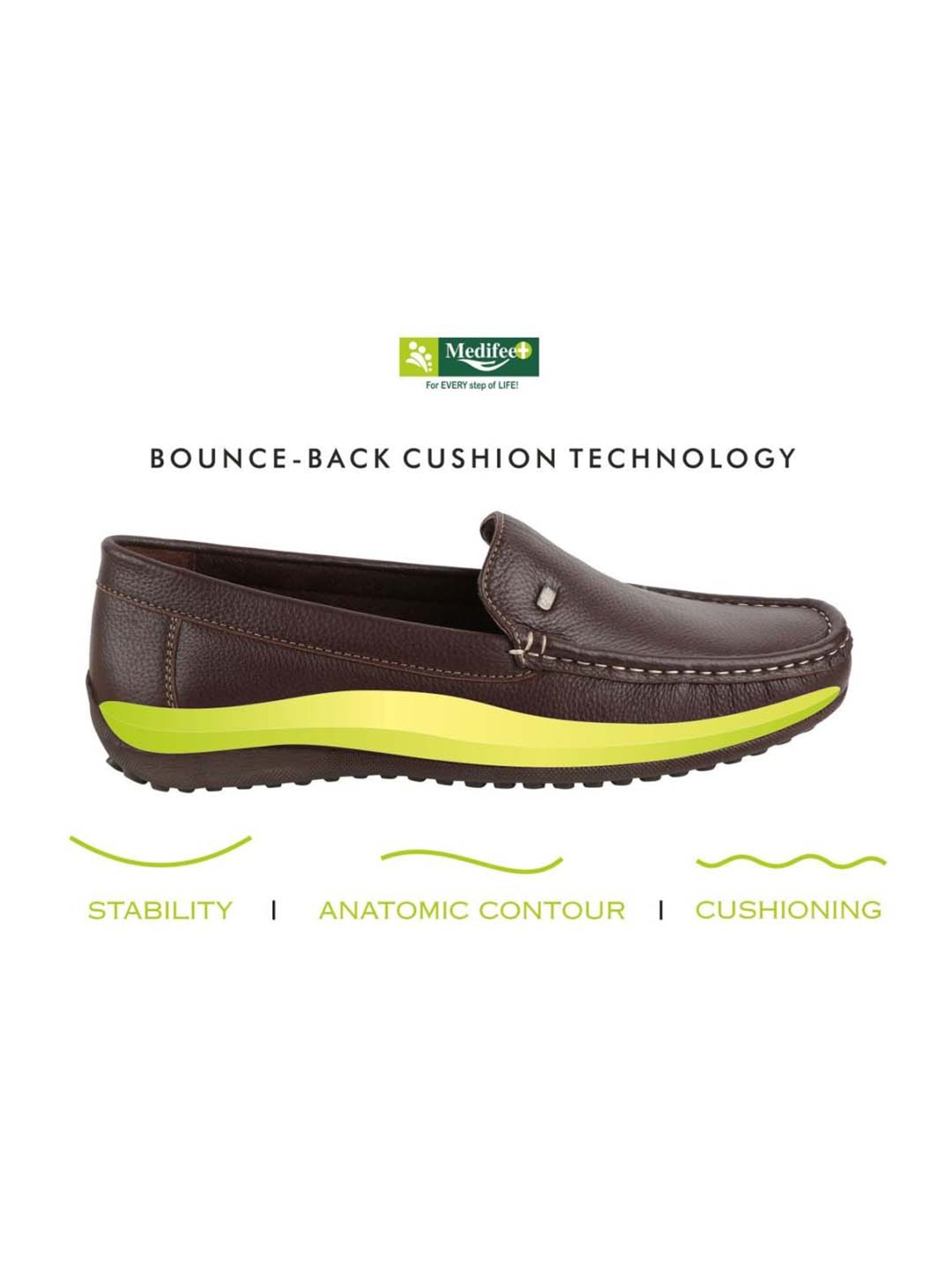 MediFeet Men's Brown Casual Loafers