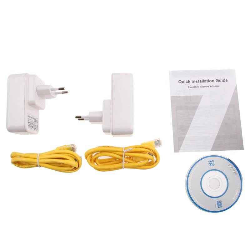 2 PCS 7HP120 200Mbps Powerline Network Mini Homeplug AV Ethernet Bridge, EU Plug(White)