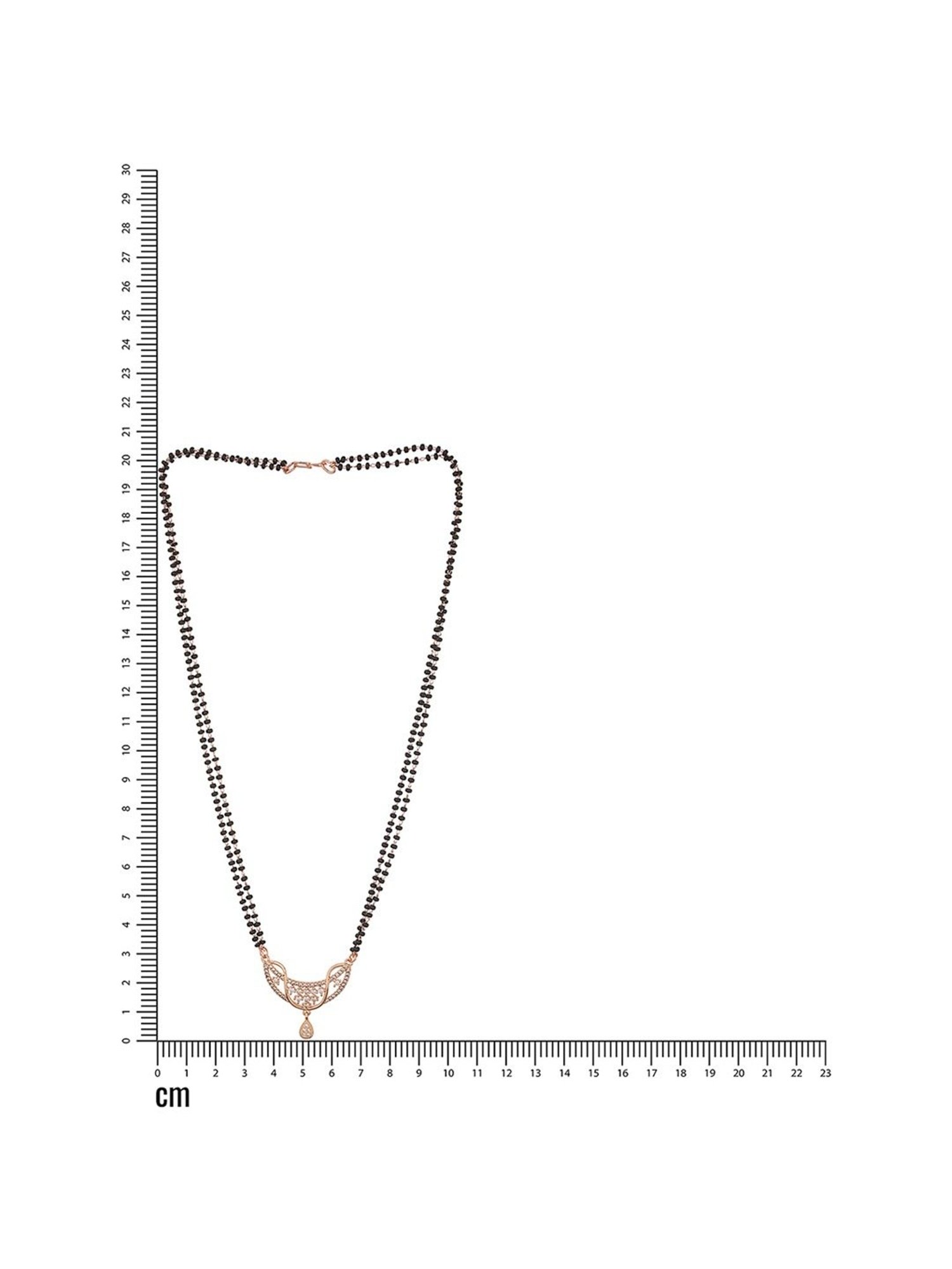 Abdesigns Gold-Plated American Diamond & Black Beaded Mangalsutra