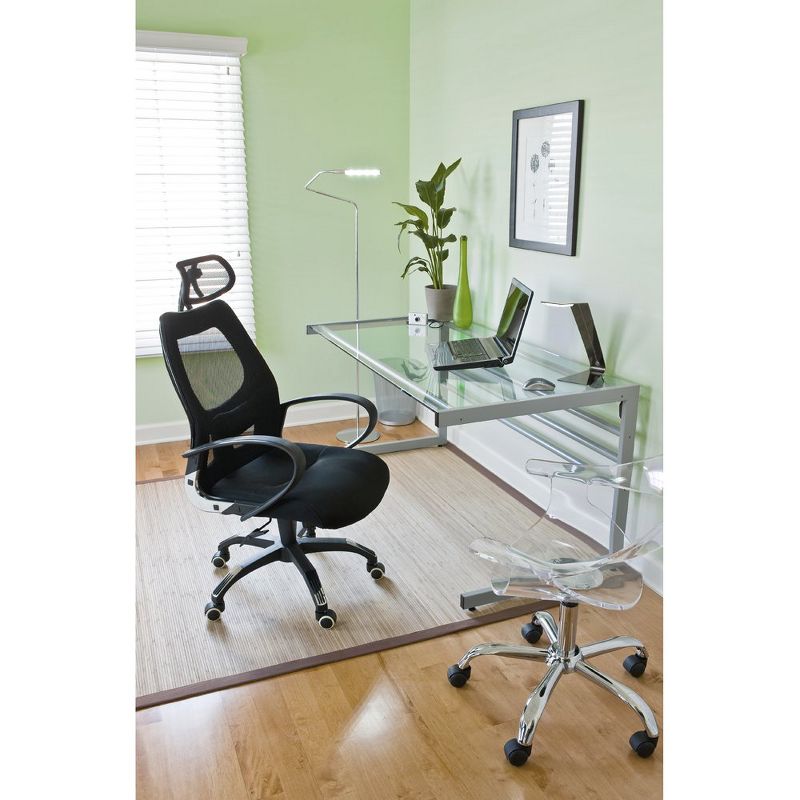 Mesh Sled Base Side Reception Chair with Flip Up Arms Black - Riverstone Furniture