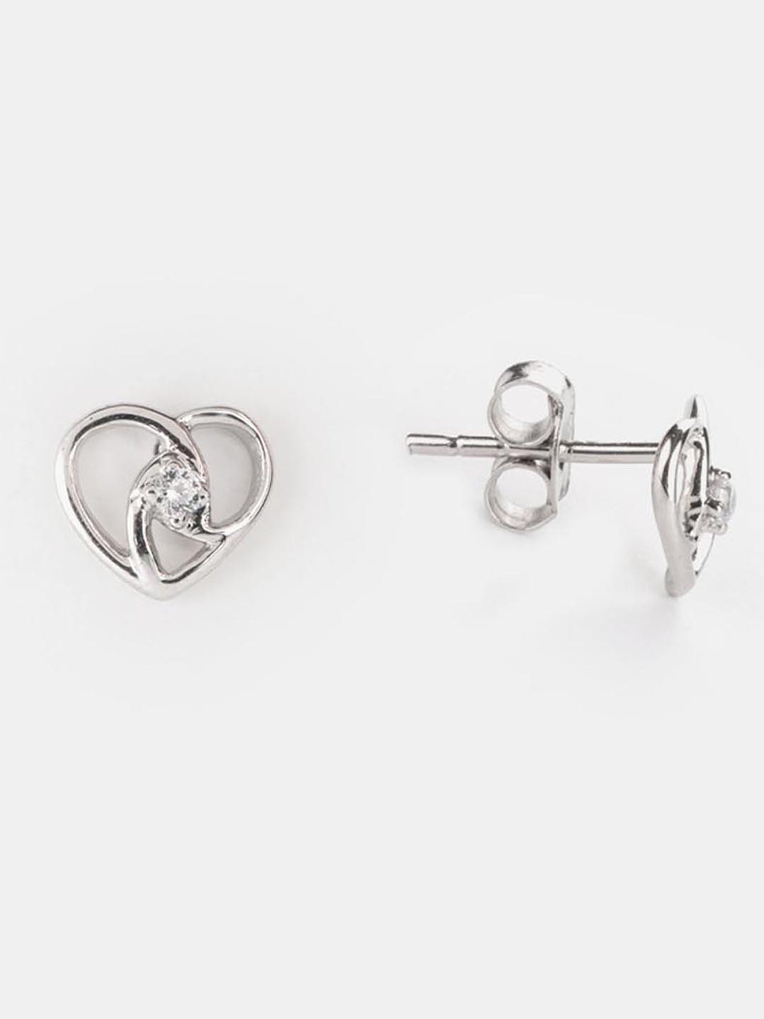 Shaya 92.5 Sterling Silver Meant To Be Heart Earrings for Women