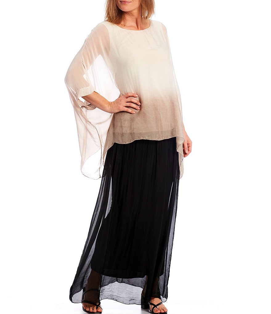 M Made In Italy Ombre Tie Dye Silk Blend Tunic