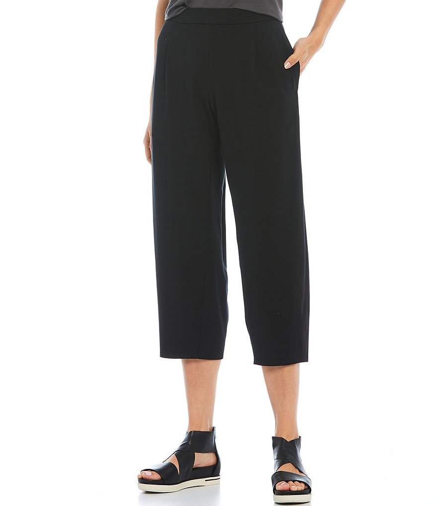 Eileen Fisher Organic Cotton Stretch Jersey Cropped Coordinating Lantern Pants