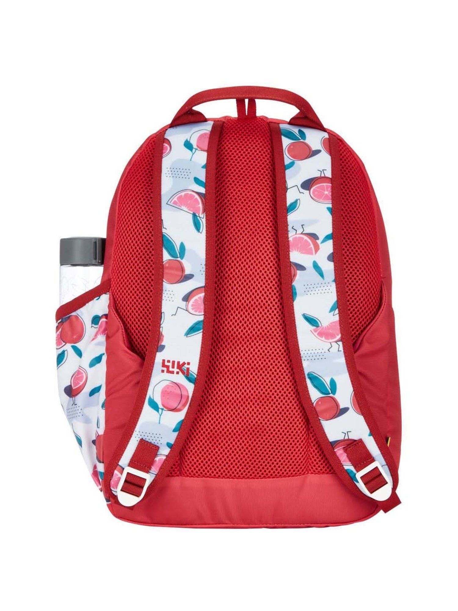 Wiki 21.5 Ltrs Red & White Medium Backpack