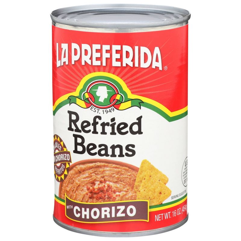 La Preferida Refried Beans with Chorizo 16oz