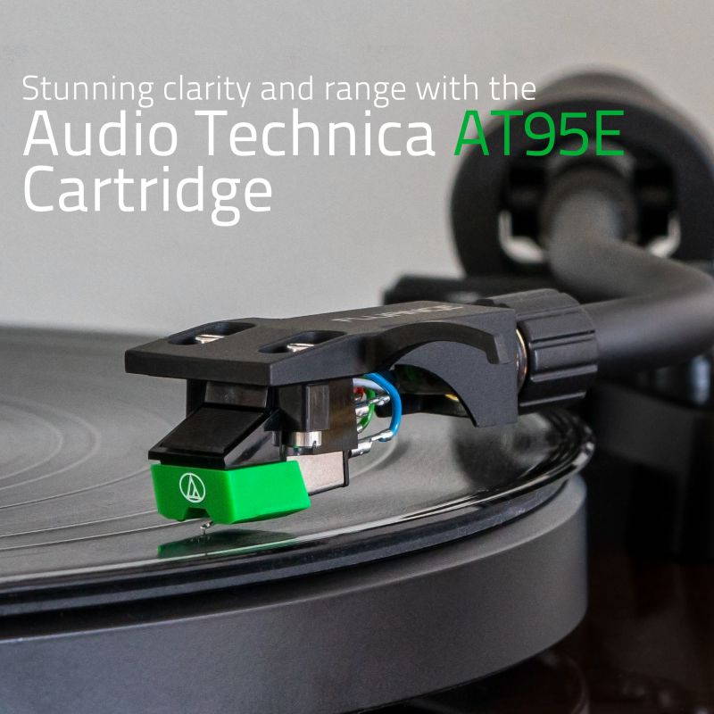 Fluance RT81 Elite High Fidelity Vinyl Turntable Record Player with Audio Technica AT95E Cartridge, Belt Drive, Built-in Preamp, Adjustable Counterweight, Solid Wood Plinth - Piano Black