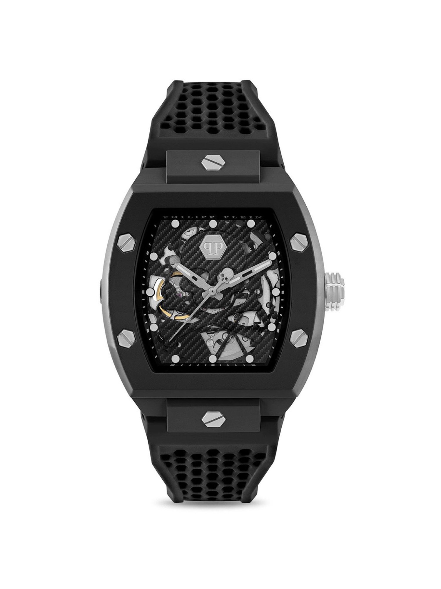 PHILIPP PLEIN The Skeleton Ecoceramic Men Black Rectangle Dial Analog Watch - PWVBA0423