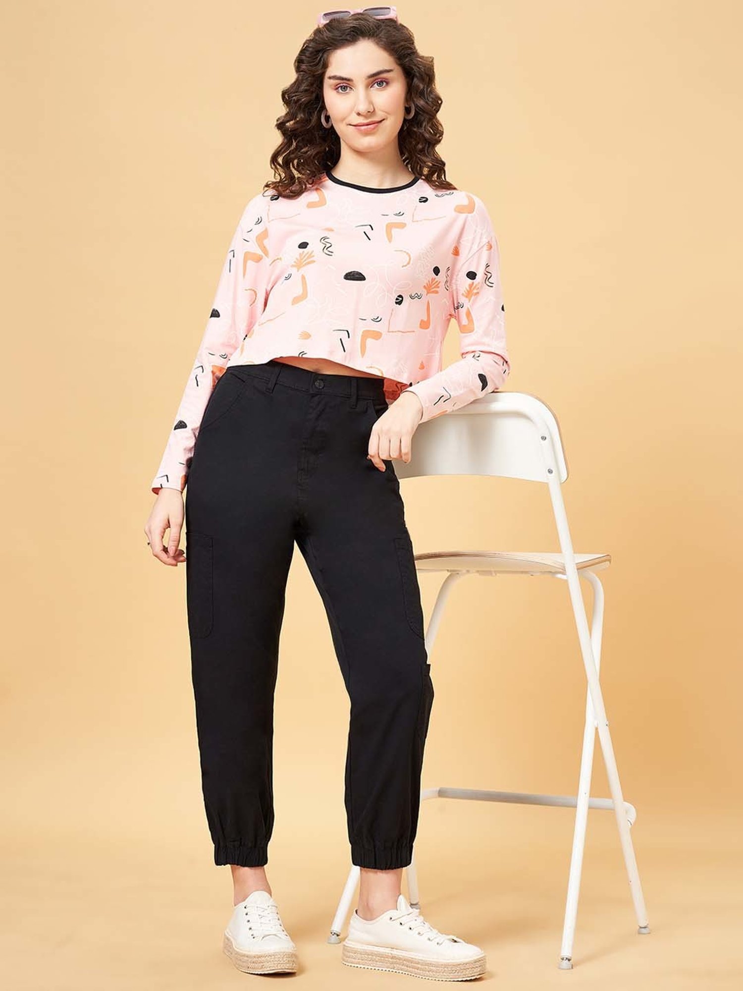 People by Pantaloons Pink Printed Top