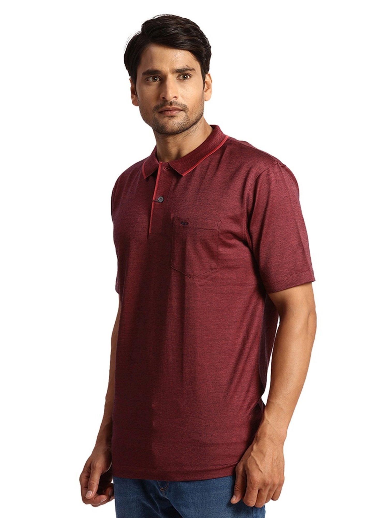 ColorPlus Orange Cotton Classic Fit Polo T-Shirt