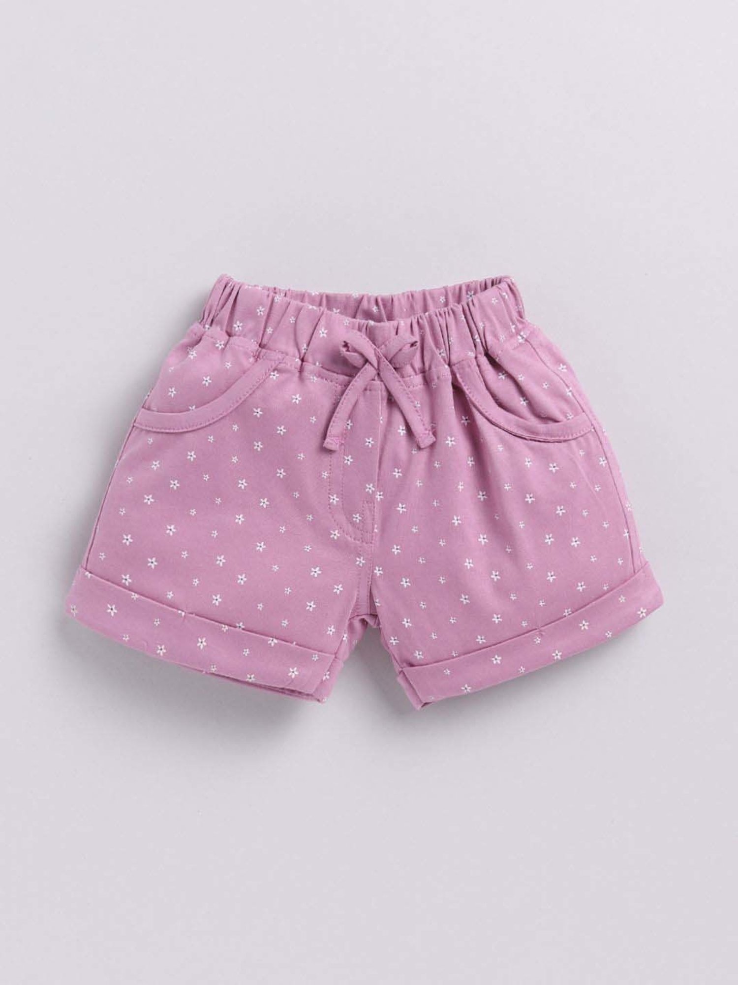 ANNIE Girls Purple Cotton Printed Top & Short sets
