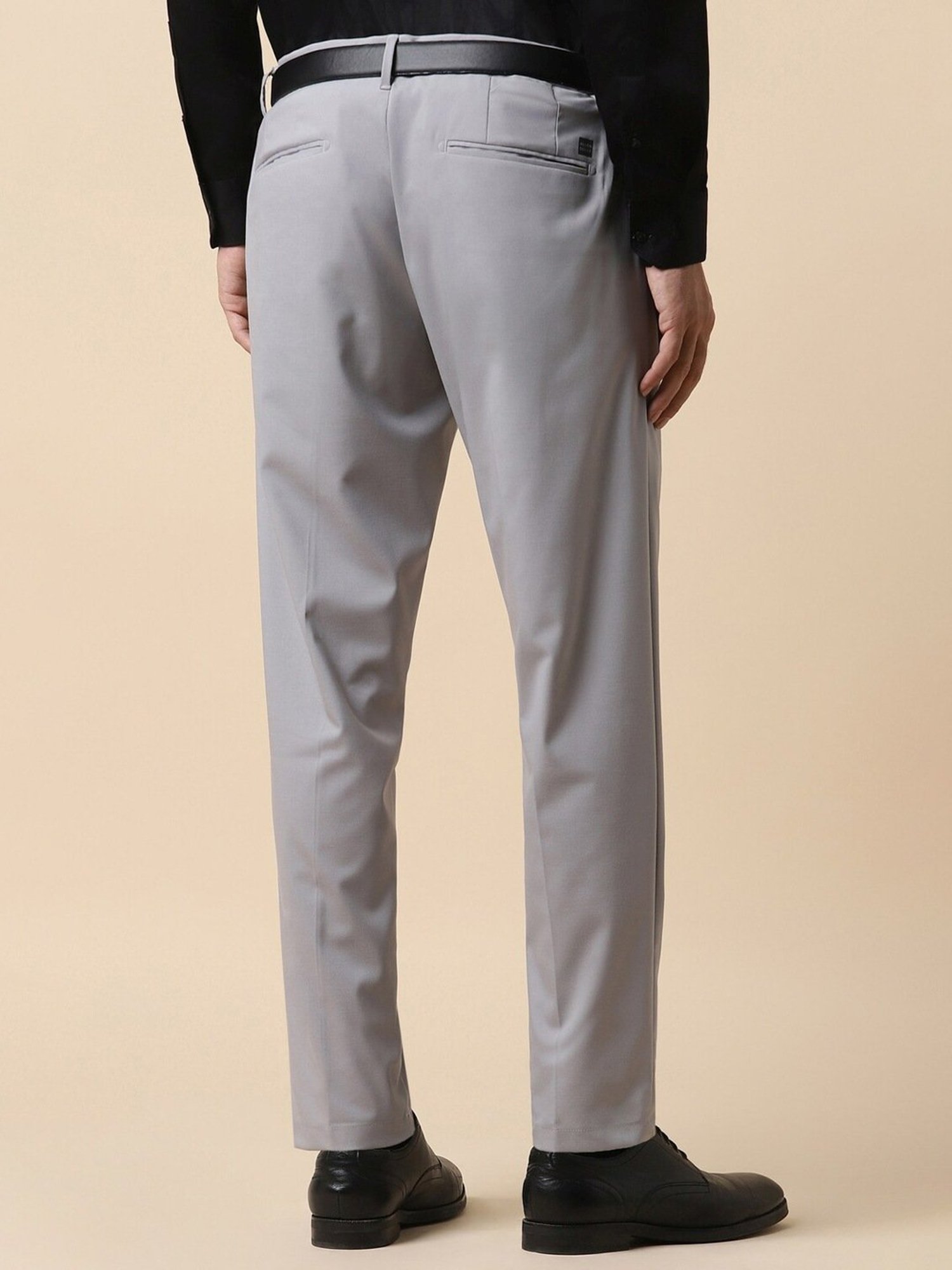 Allen Solly Grey Slim Fit Trousers