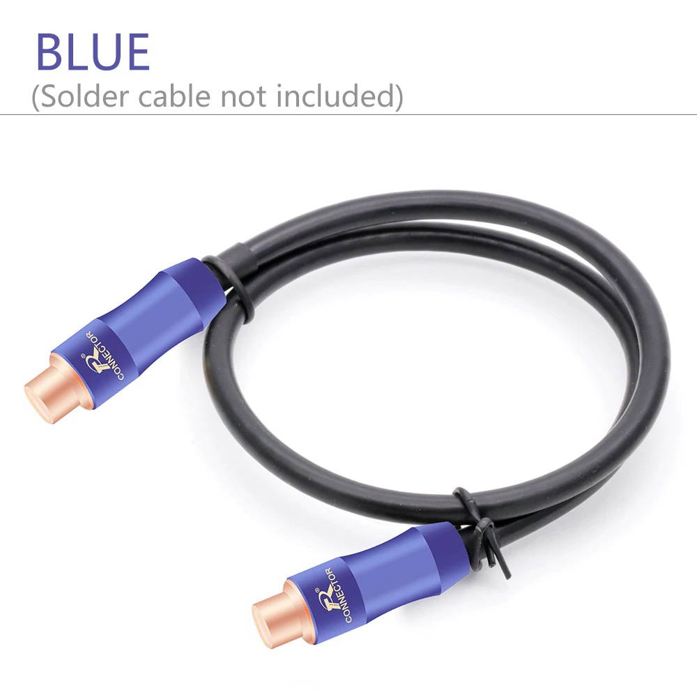 2Pcs/1Pair New arrival Gold Plated RCA Connector RCA female jack adapter Video/Audio Wire Connector Support 6mm Cable blue&red