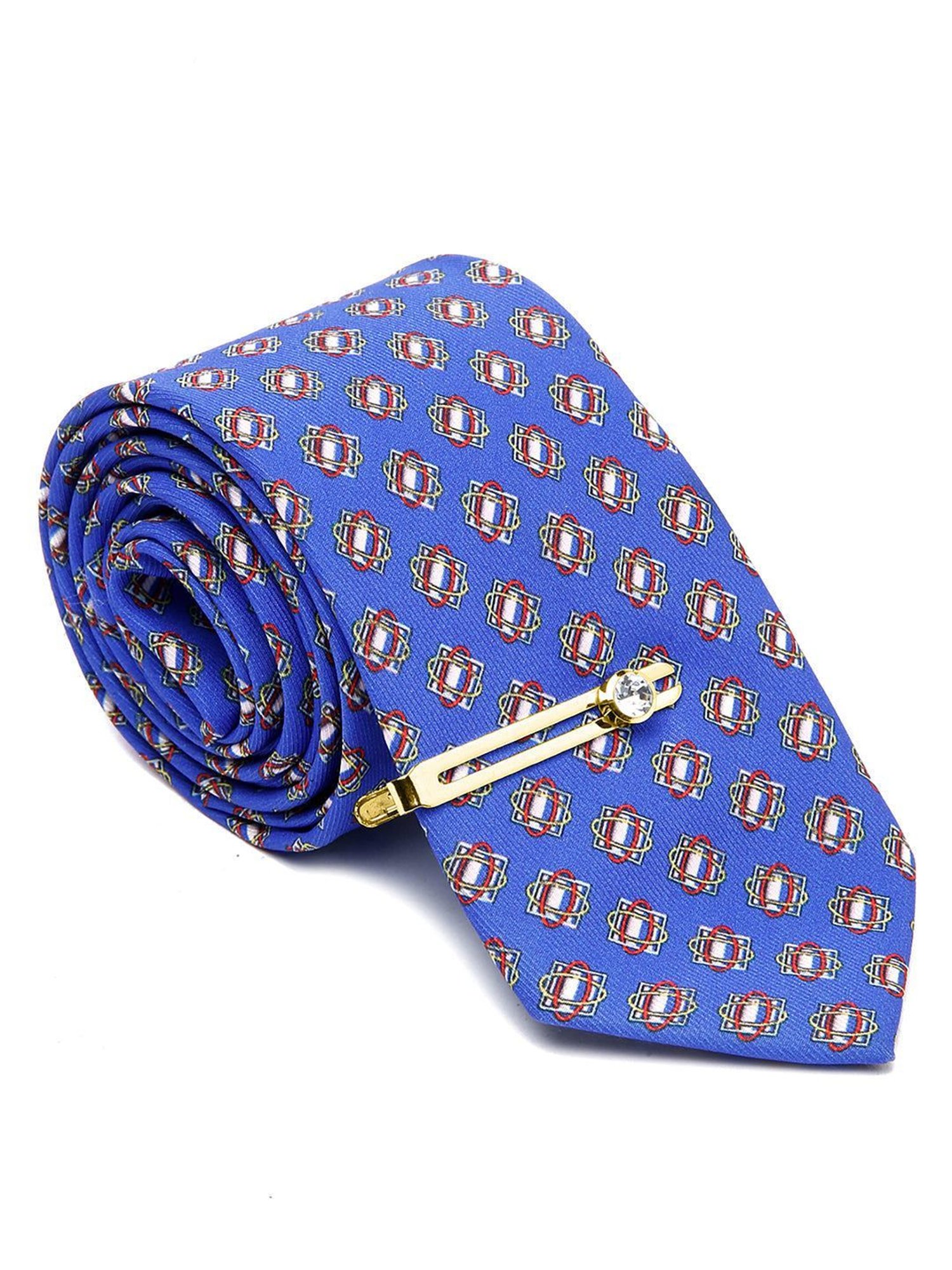 Louis Stitch Blue Printed Necktie Gift Set - Set of 3