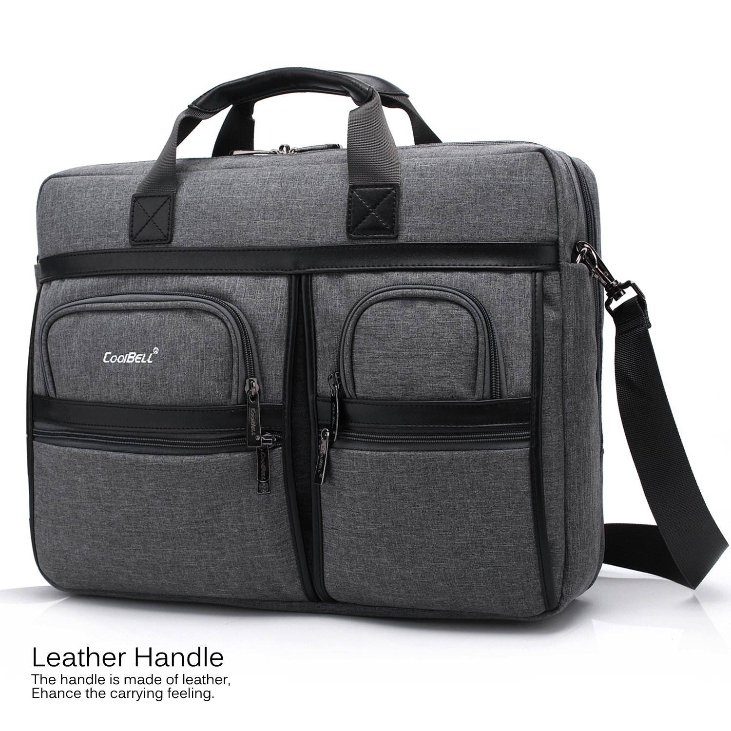 LUOM 17.3" Laptop Bag Laptop Briefcase Fits Up to 17.3 Inch Laptop Water-Repellent Gaming Computer Bag Shoulder Bag Large Capacity for Travel/Business/School/Men, CB-5003,  Black