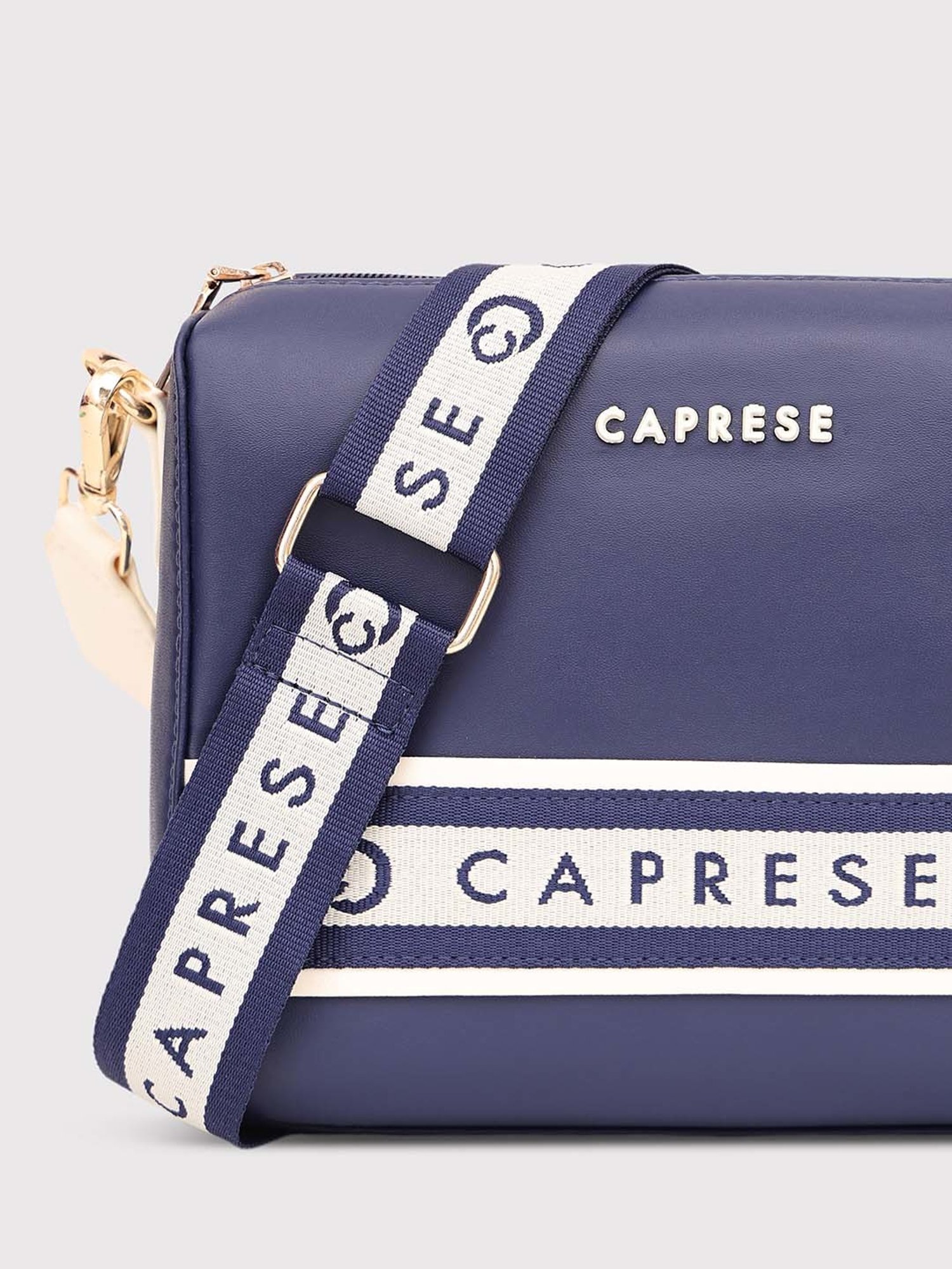 Caprese TRINITY Navy Logo Medium Sling Handbag