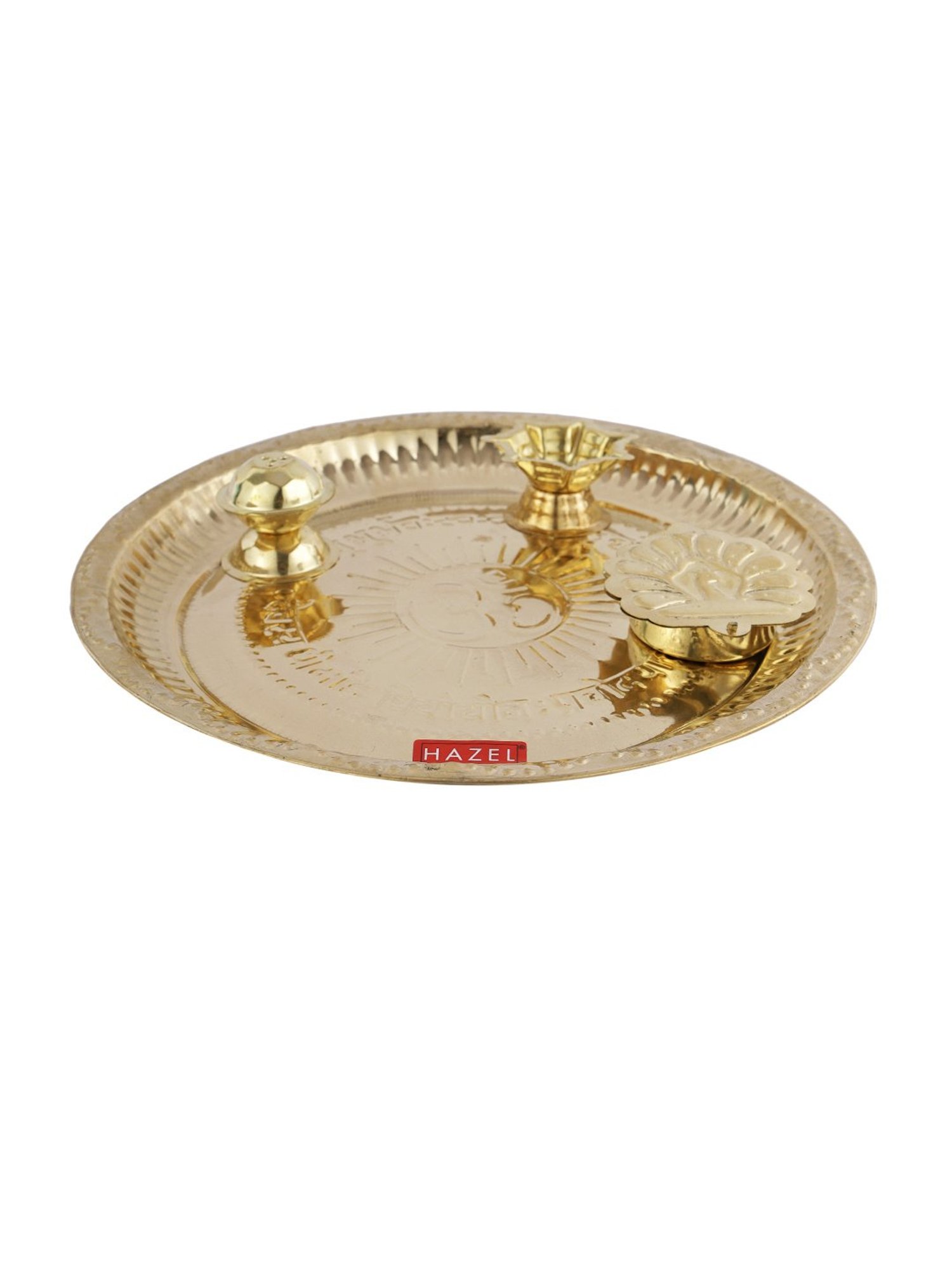 HAZEL Gold Brass Aarti Thali