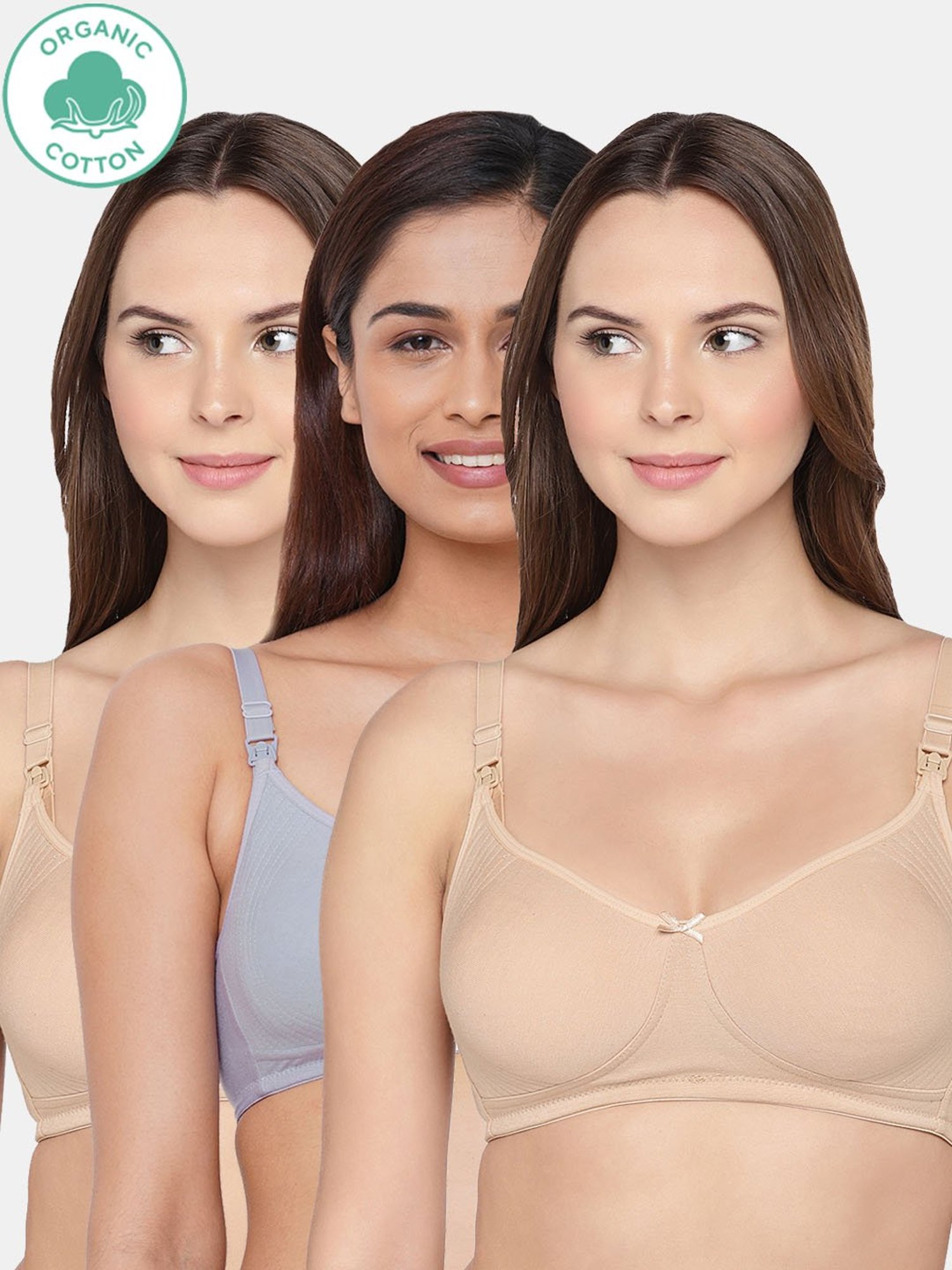 Inner Sense Multicolored Non Wired Non Padded Nursing Bra (Pack Of 3)