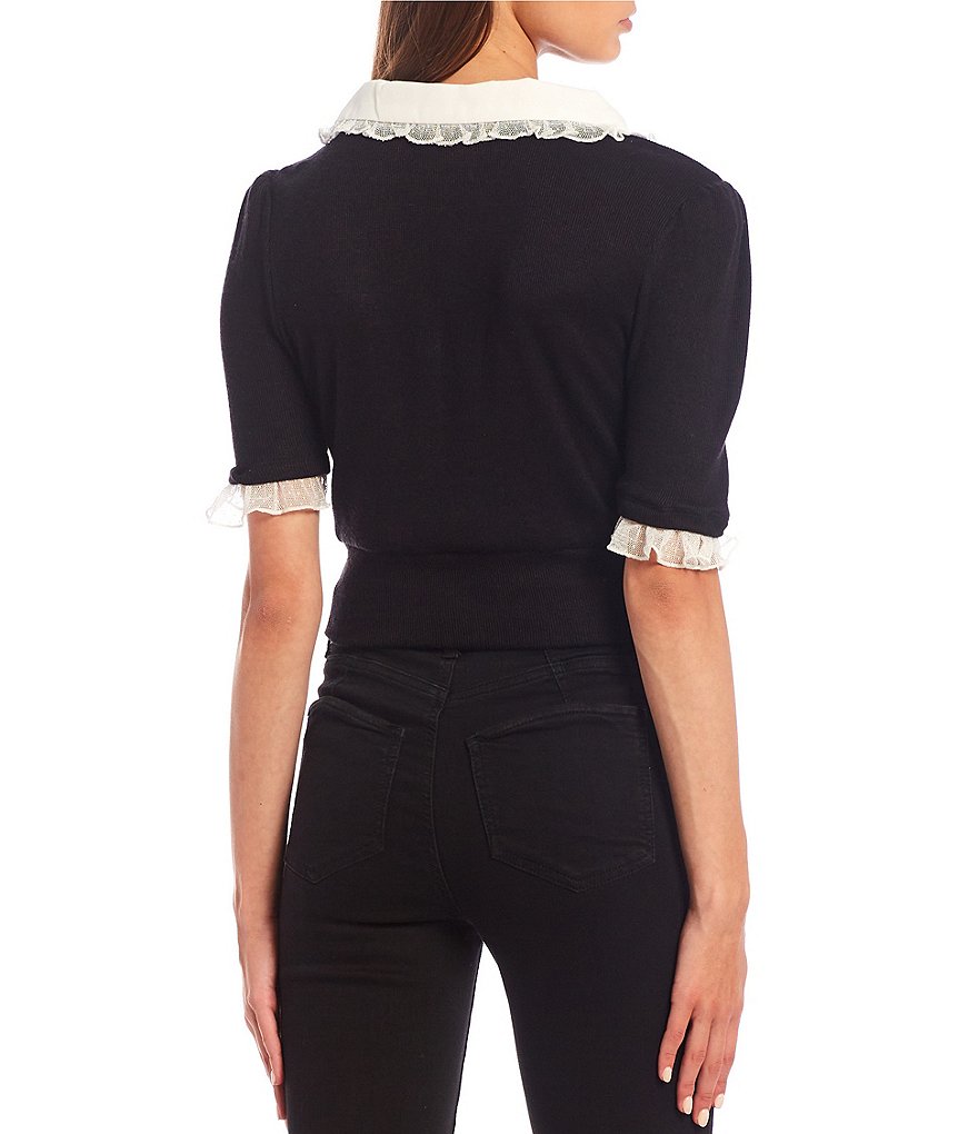 Lily Star Ruffle Collar Short Sleeve Top