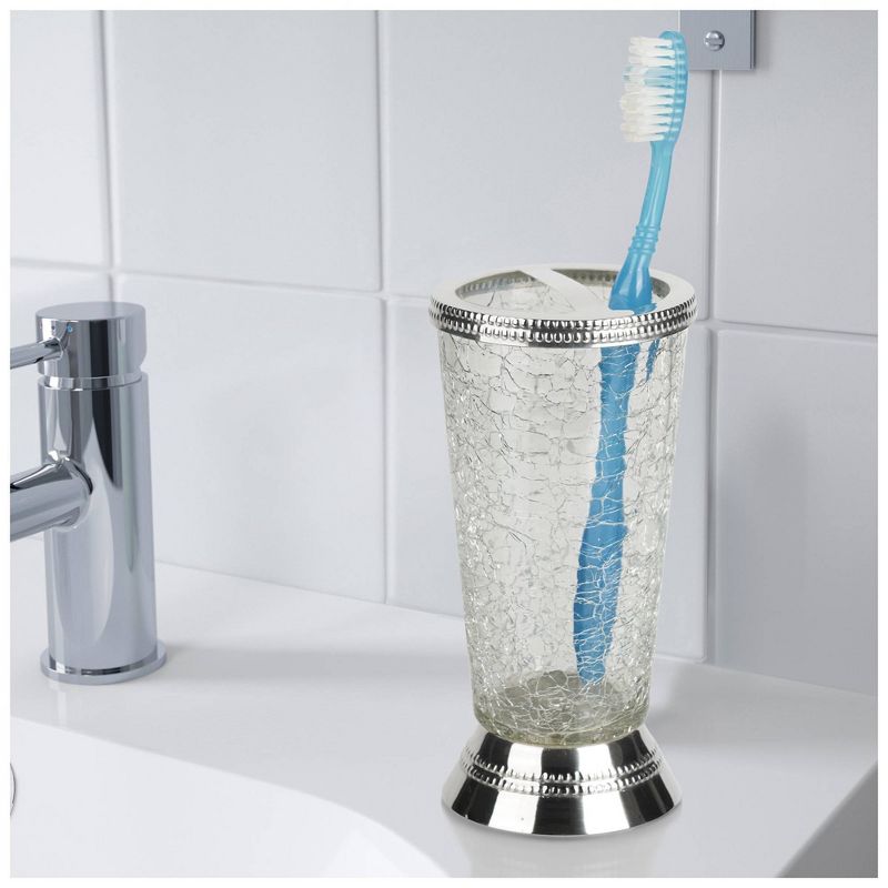 4pc Regal Metal Bath Accessory Set for Vanity Counter Tops Clear - Nu Steel