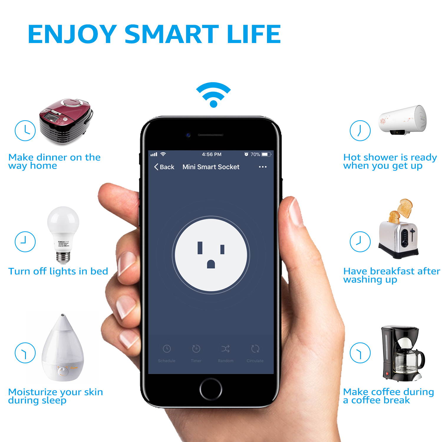 LITEdge Smart Plug Work with Alexa, Mini Smart Outlet Wifi Plug Google Home Assistant Voice Control, No Hub Required, Only Supports 2.4GHz Network, Timer Function, ETL Listed, Yellow Finish, Pack of 6