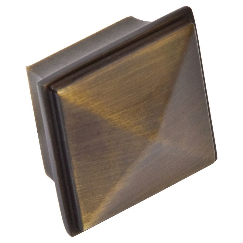 Sumner Street Home Hardware 1.25 4pc Knob Vintage Brass Pyramid