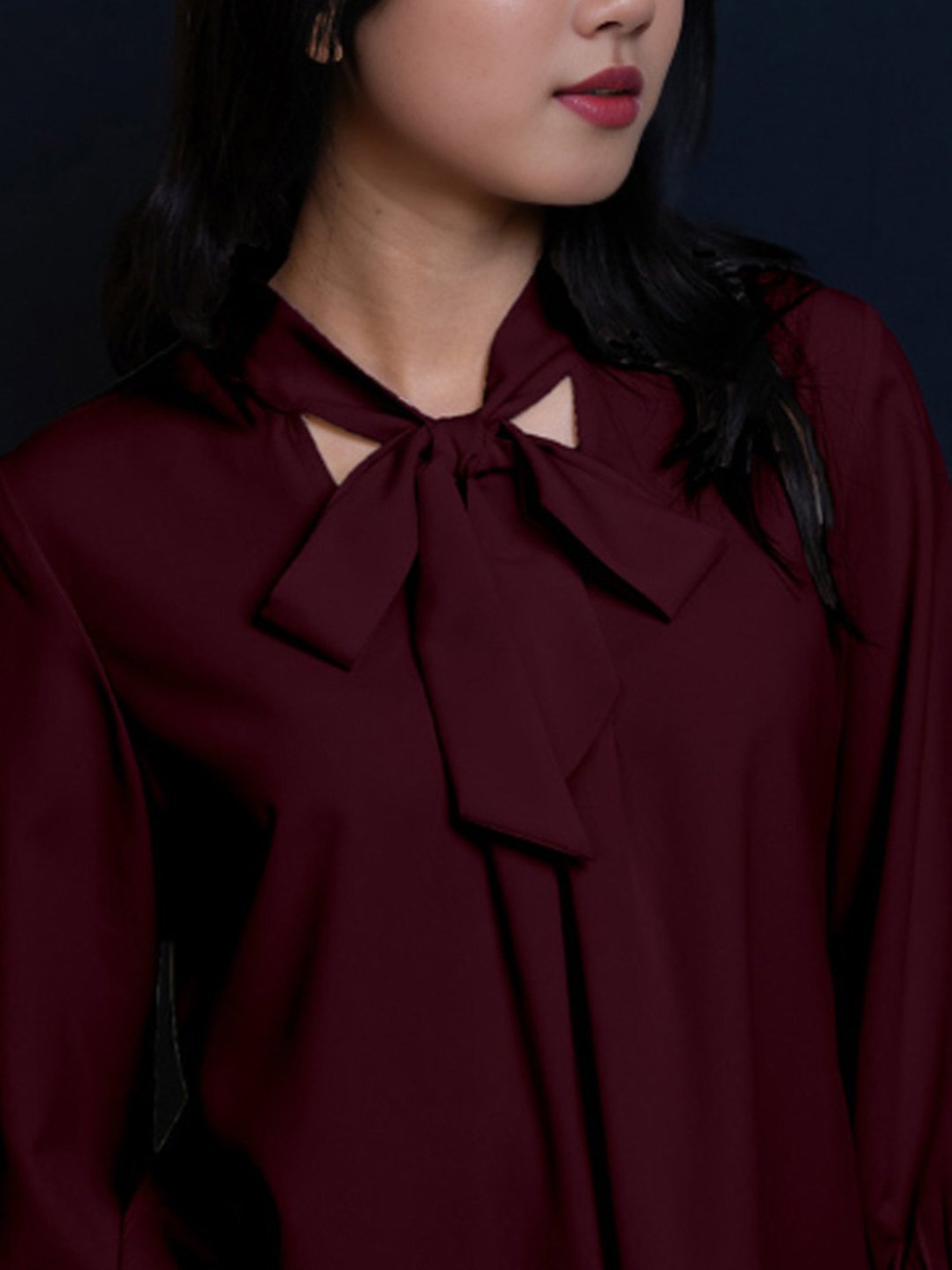 Zink London Maroon Regular Fit Top