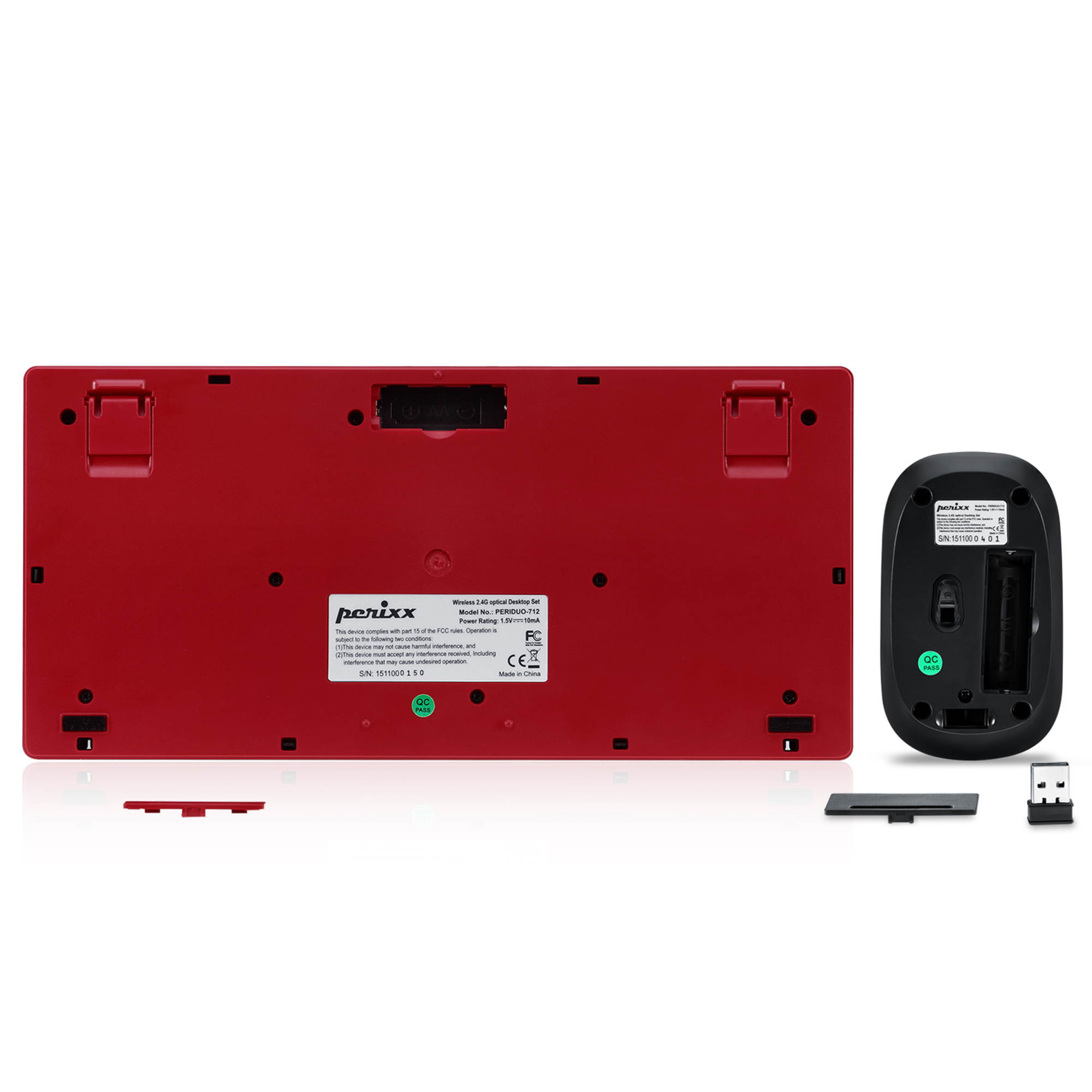 Perixx PERIDUO-712 Wireless Mini Keyboard and Mouse Set, Portable Compact Size 13 Multimedia Hot Keys Keyboard and 1000 DPI Optical Mouse Combo, Black, US Layout