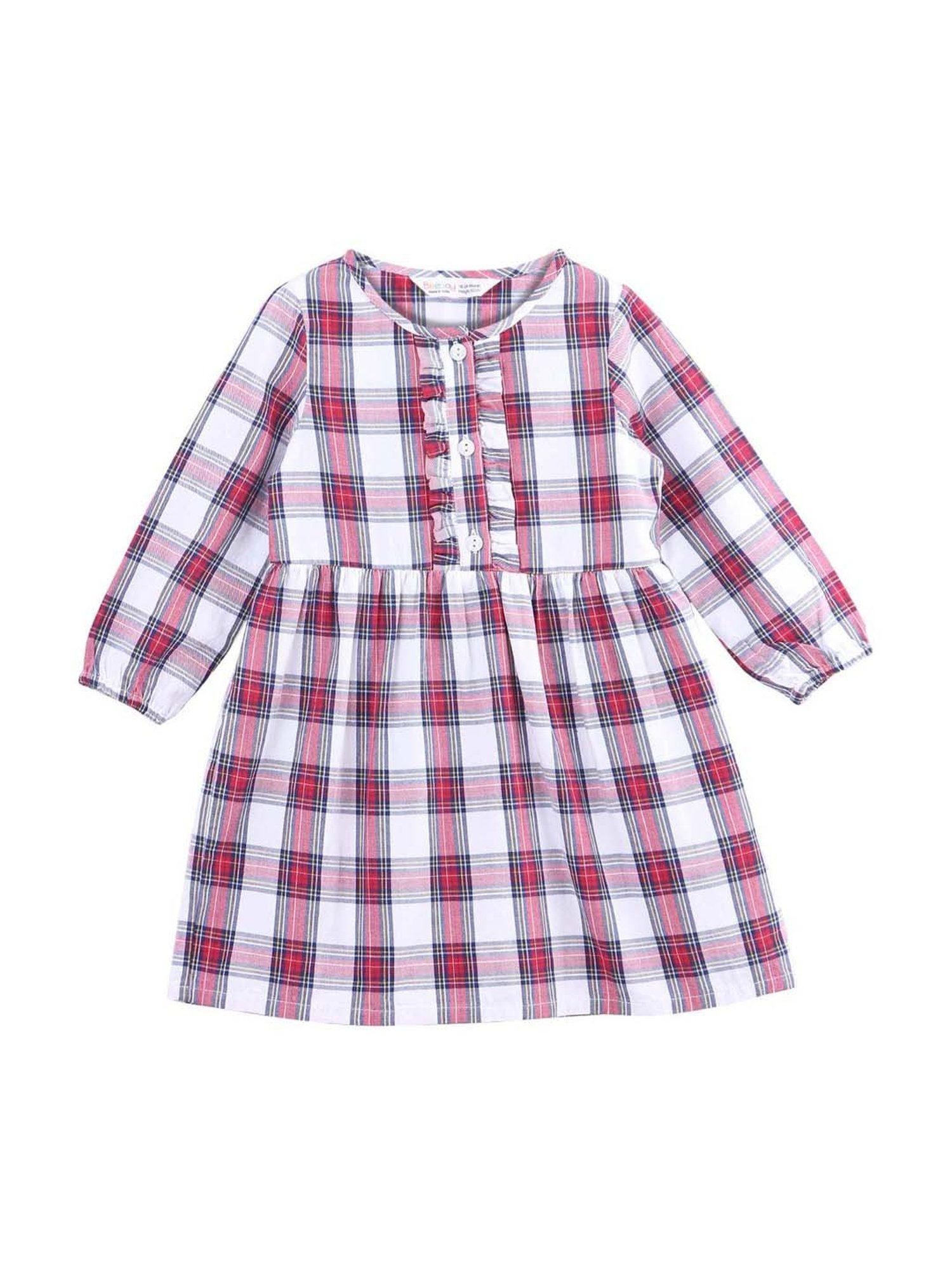Beebay Kids Multicolor Cotton Plaid Pattern Dress