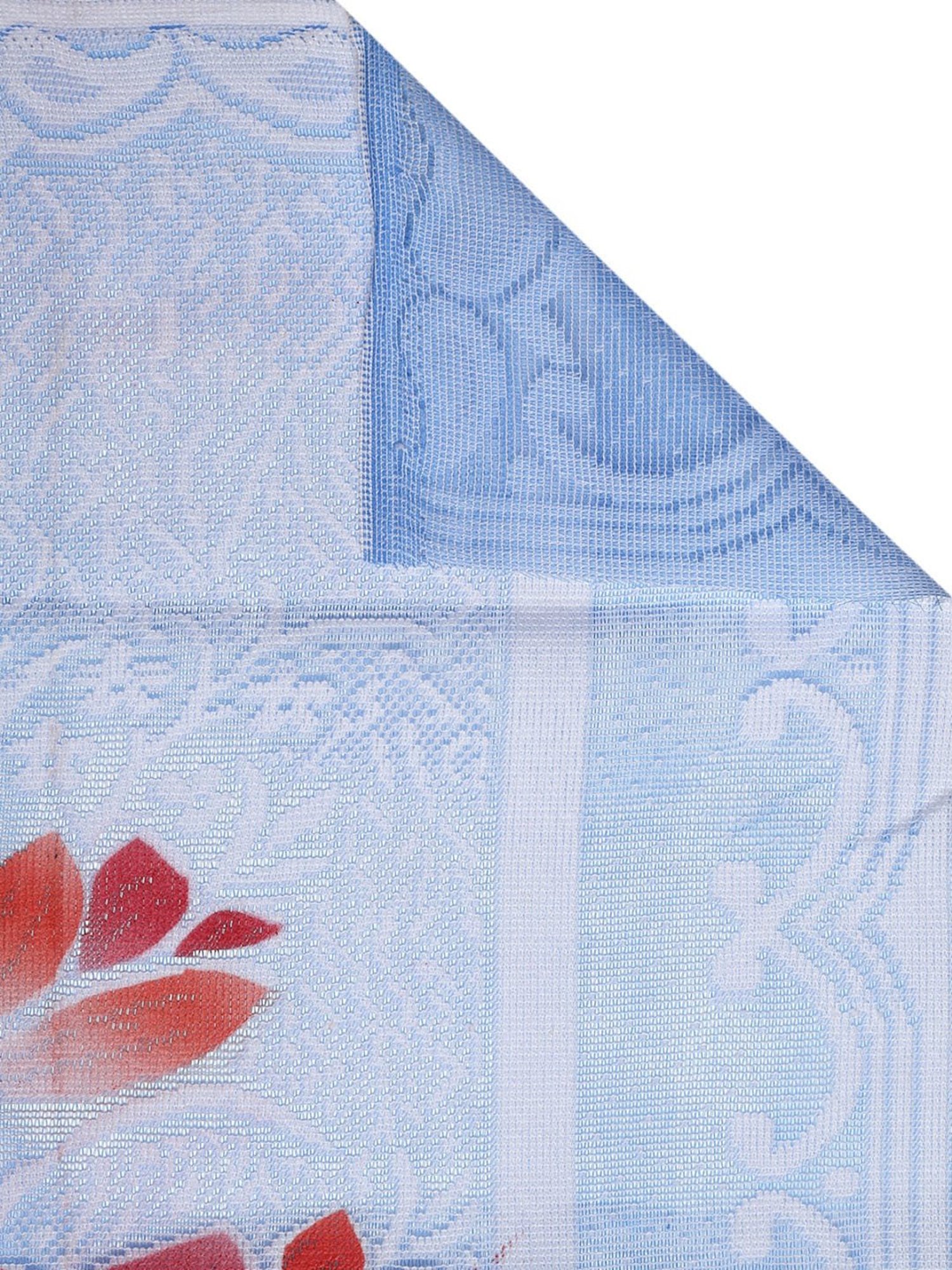 Nestasia Red & Cream Chevron Cotton Knitted Throw blanket with texture for Living Room or Bedroom