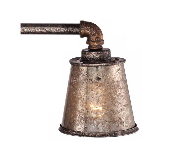 Franklin Iron Works Rustic Farmhouse Wall Light Industrial Rust Hardwired 31 3/4" Wide 4-Light Fixture Glass for Bathroom Vanity