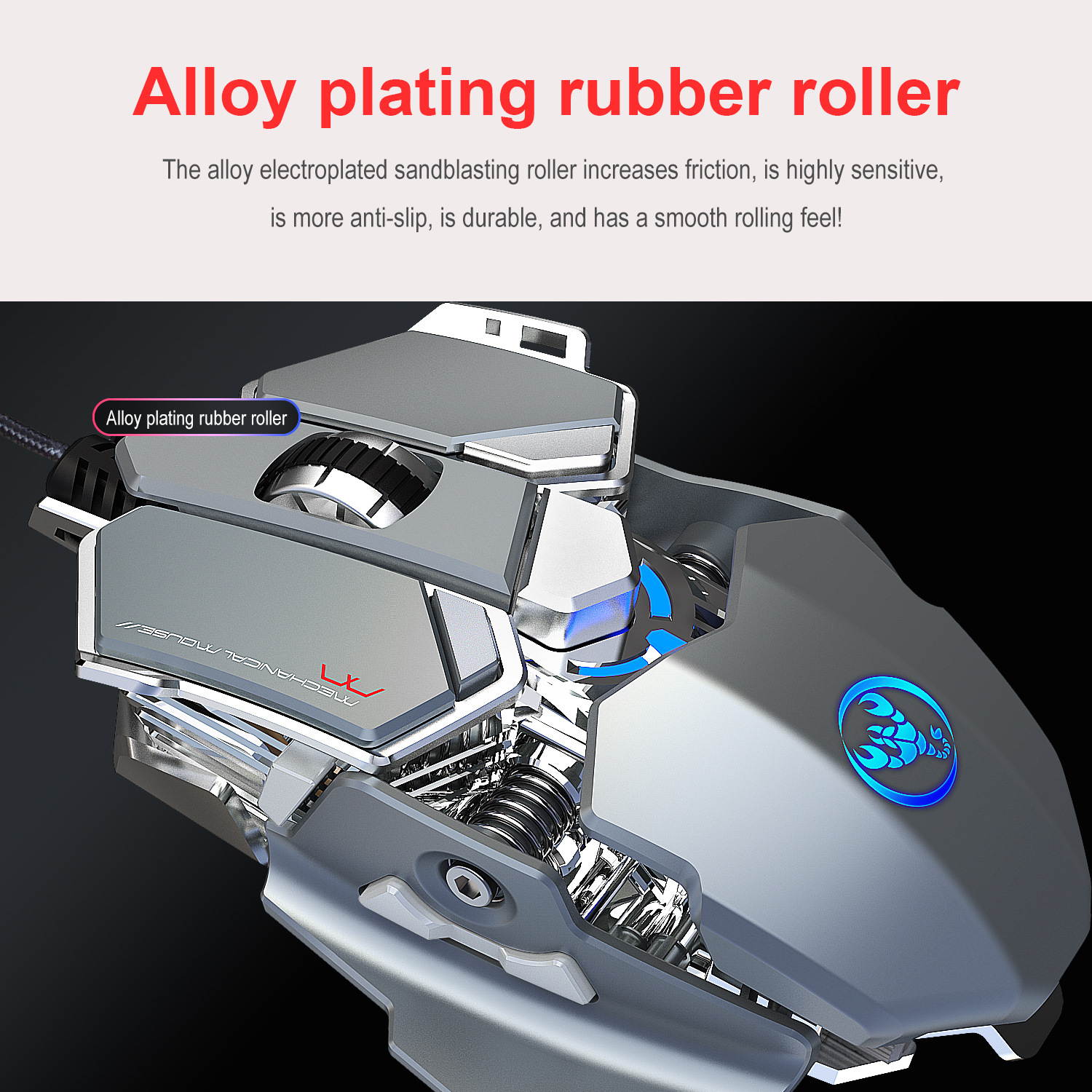 Gaming Mouse LED Backlit 9 Programmable Optical Wired Gaming Mouse with 6400PI, High Precision for Windows Computer Gamer