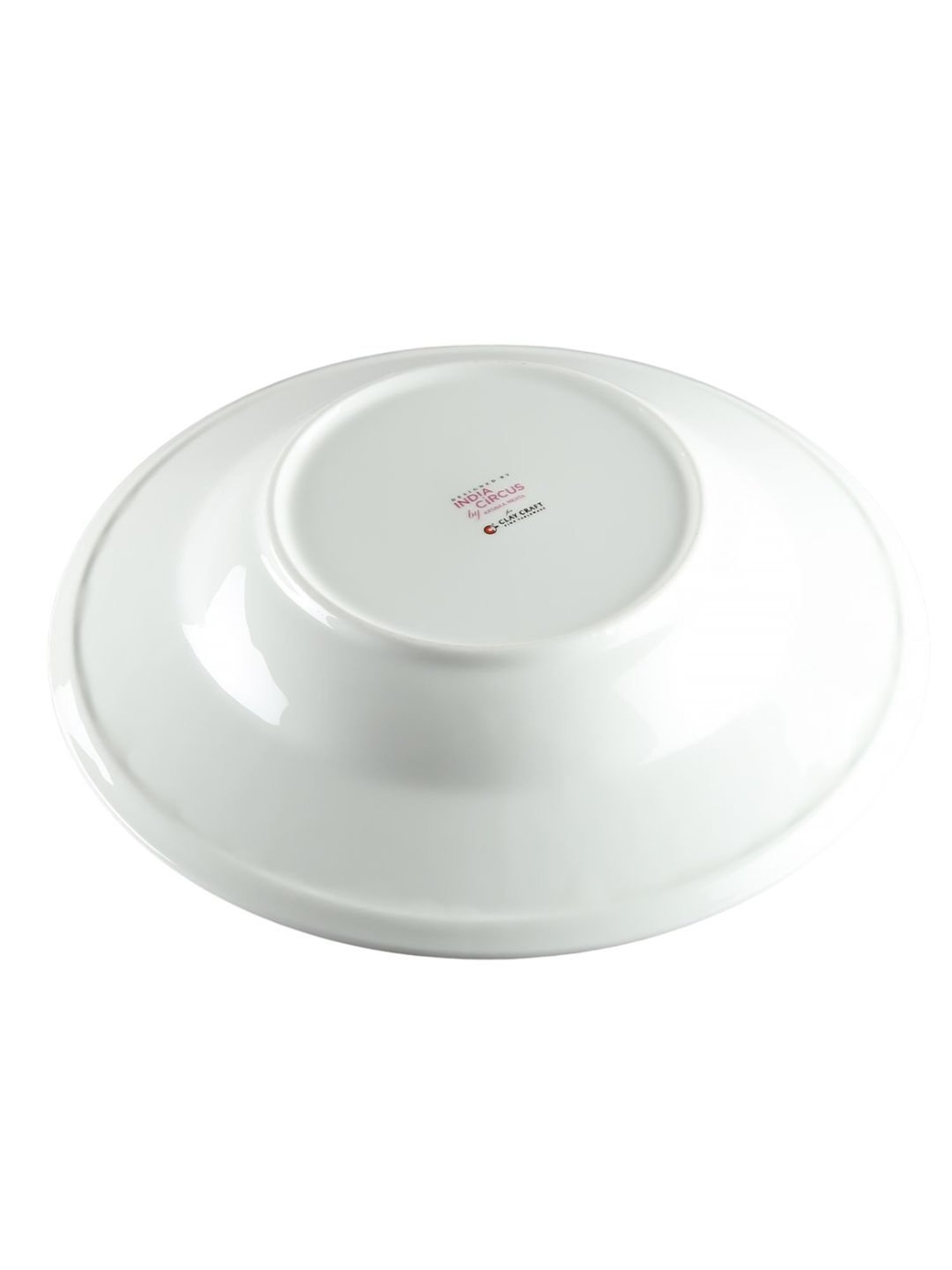 India Circus White Pasta Plate 2 Piece With Accented and 22 Carat Gold Each With Gift Premium Box