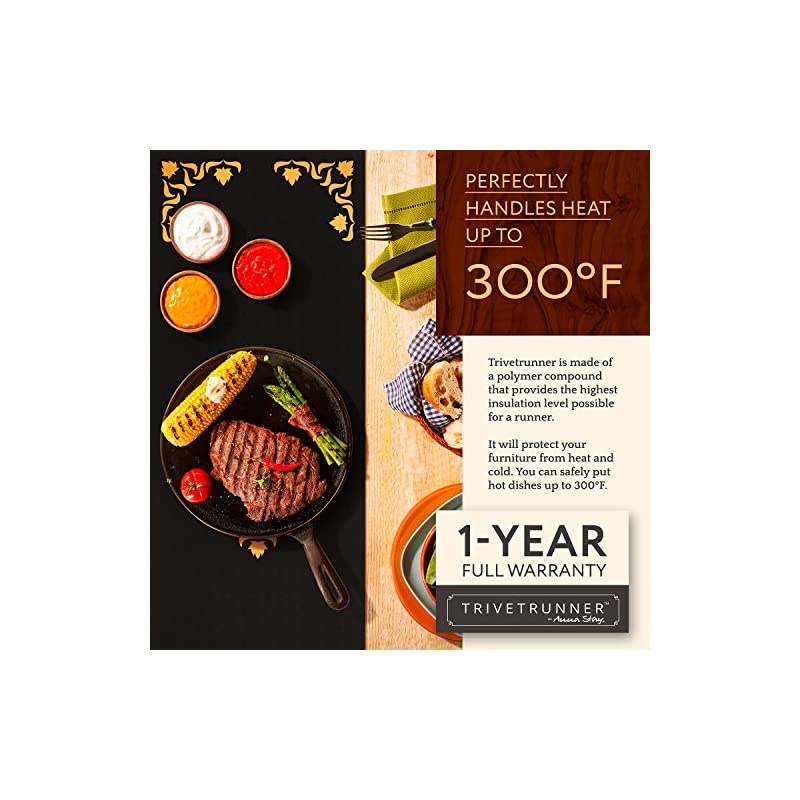 Decorative Trivet and Kitchen Table Runners Handles Heat, anti Slip, Hand Washable and Convenient for Hot Dishes, Black/White