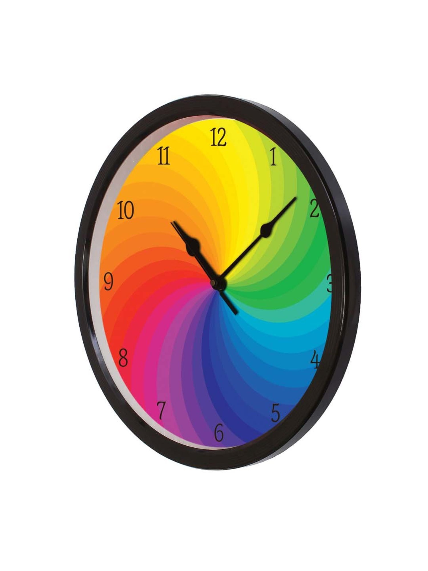 eCraftIndia Multicolor Designer Round Analog Black Wall Clock