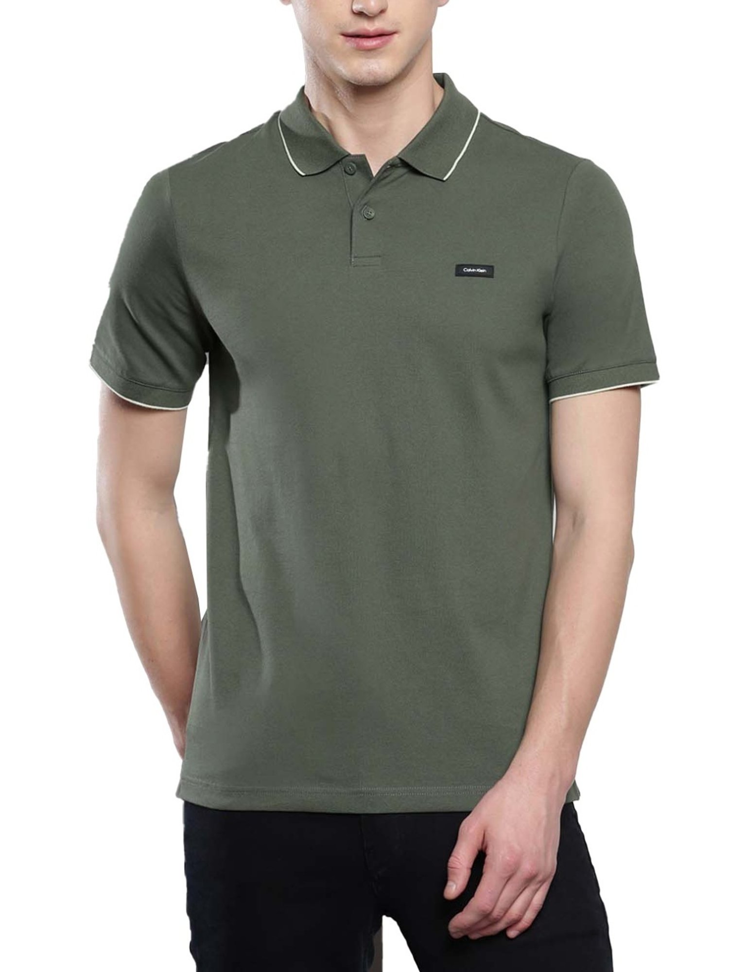 Calvin Klein Thyme Cotton Slim Fit Polo T-Shirt