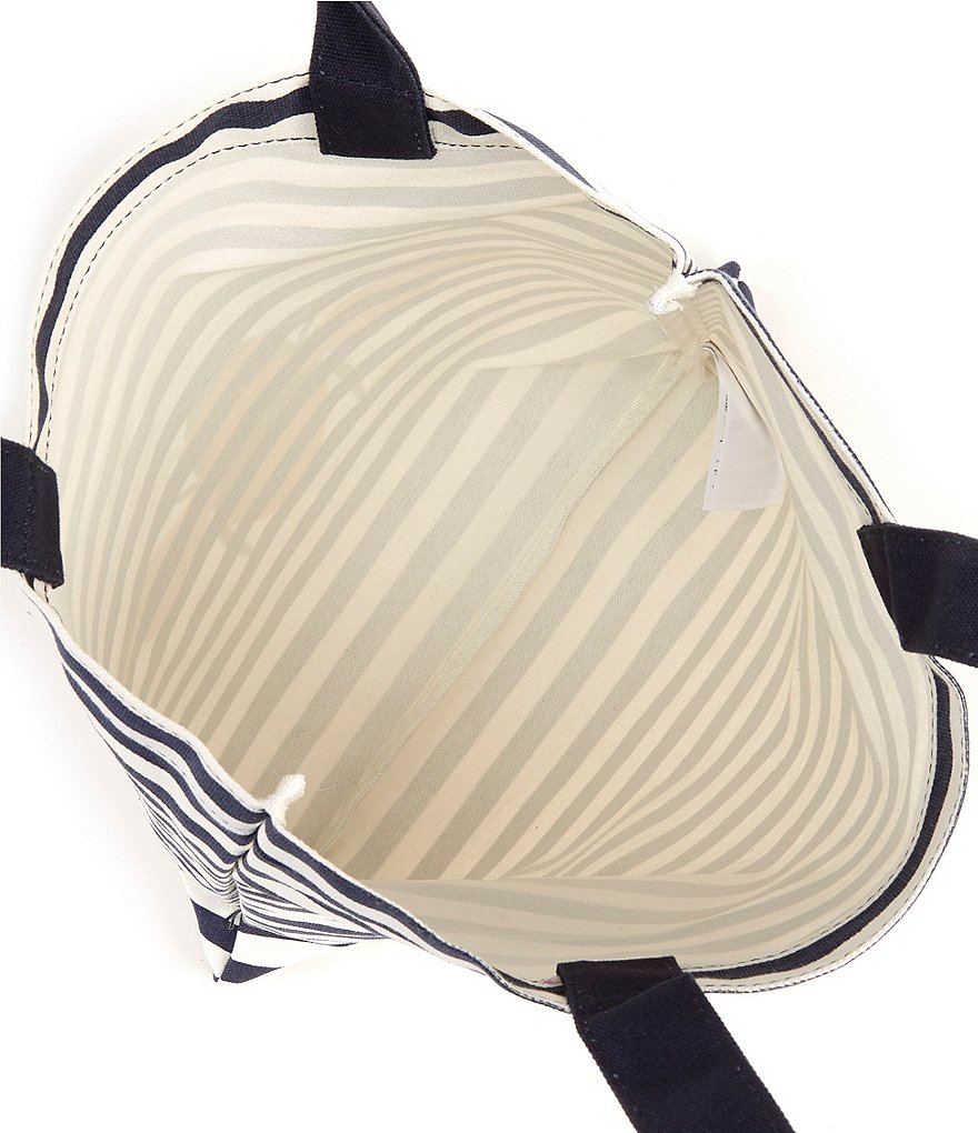 Joules Lulu Bee Stripe Novelty Canvas Tote Bag