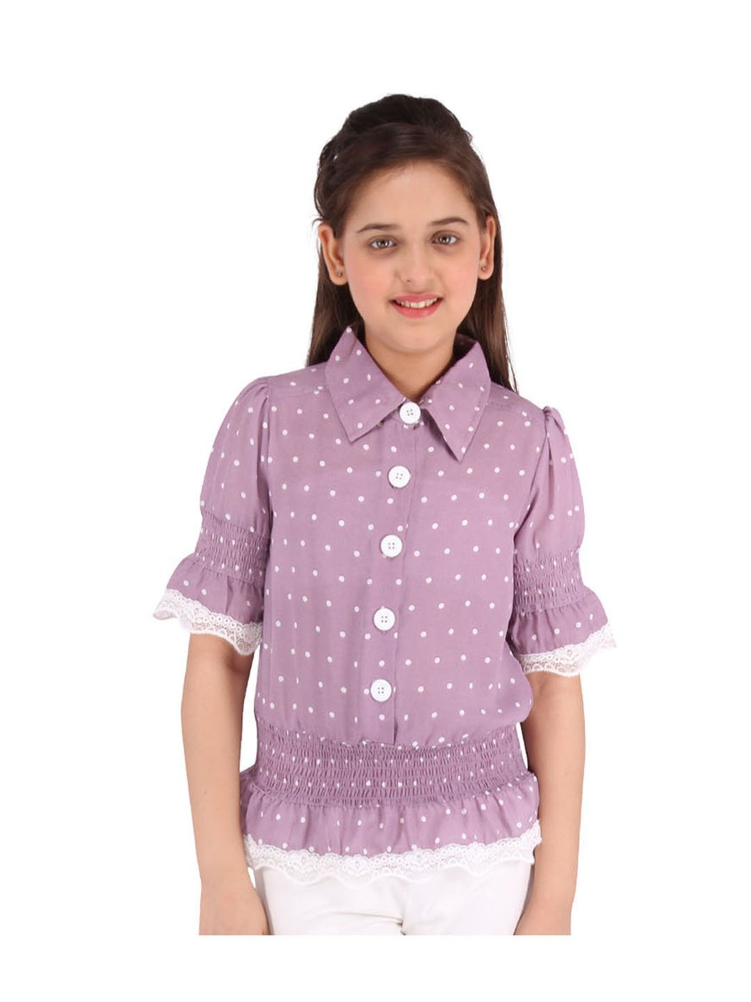 Cutecumber Kids Purple Printed  Top