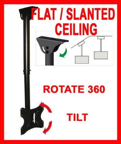 Ceiling TV Mouunt Bracket For Flat Slanted Or Vaulted Ceiling LCD LED PLASMA 24 26 30 32 36 37 40 TILT SWIVEL ROTATE
