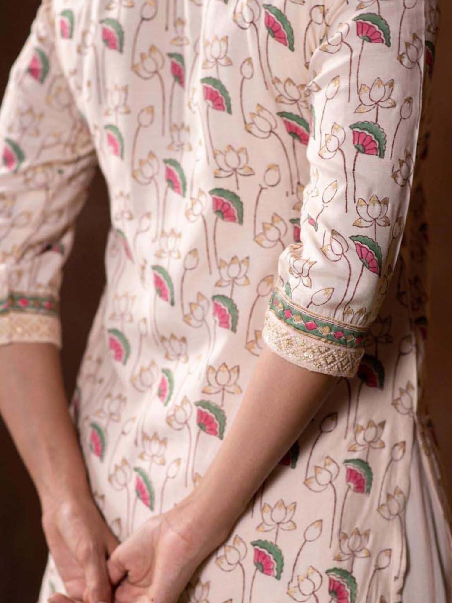 Prakriti Jaipur Peach Chaashini Kamal Kurta