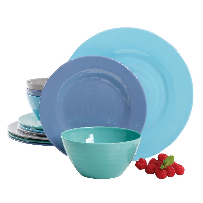 Dinnerware Set Gibson Home Blue Solid