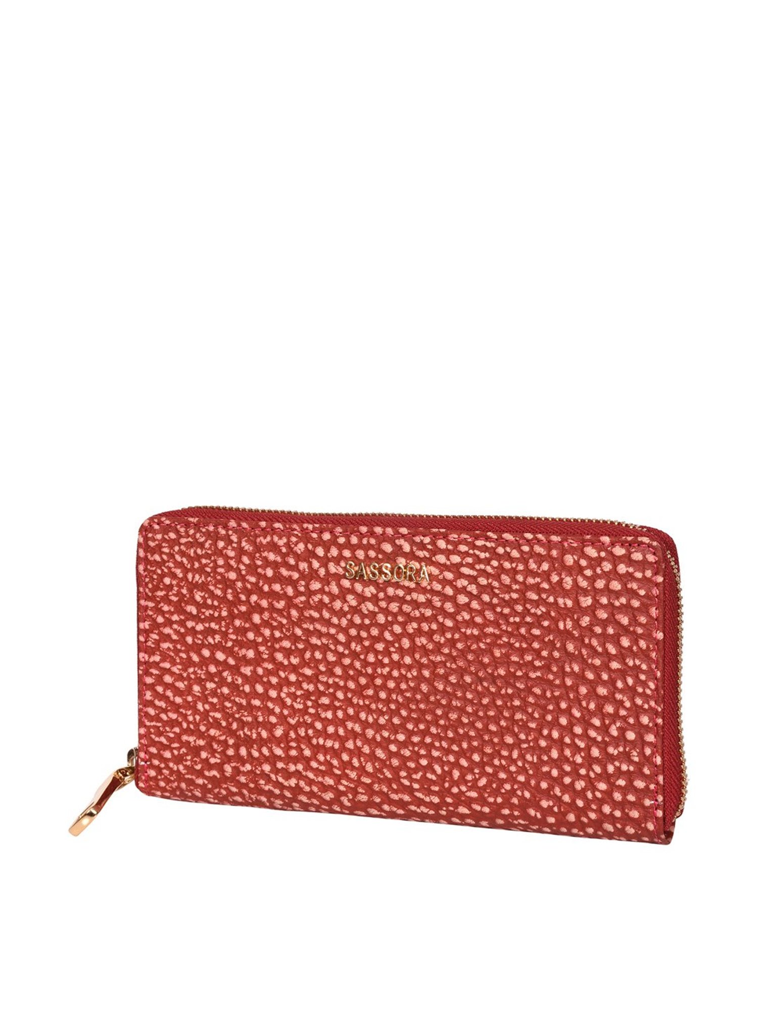 SASSORA Red Printed Rfid Wallet for Women