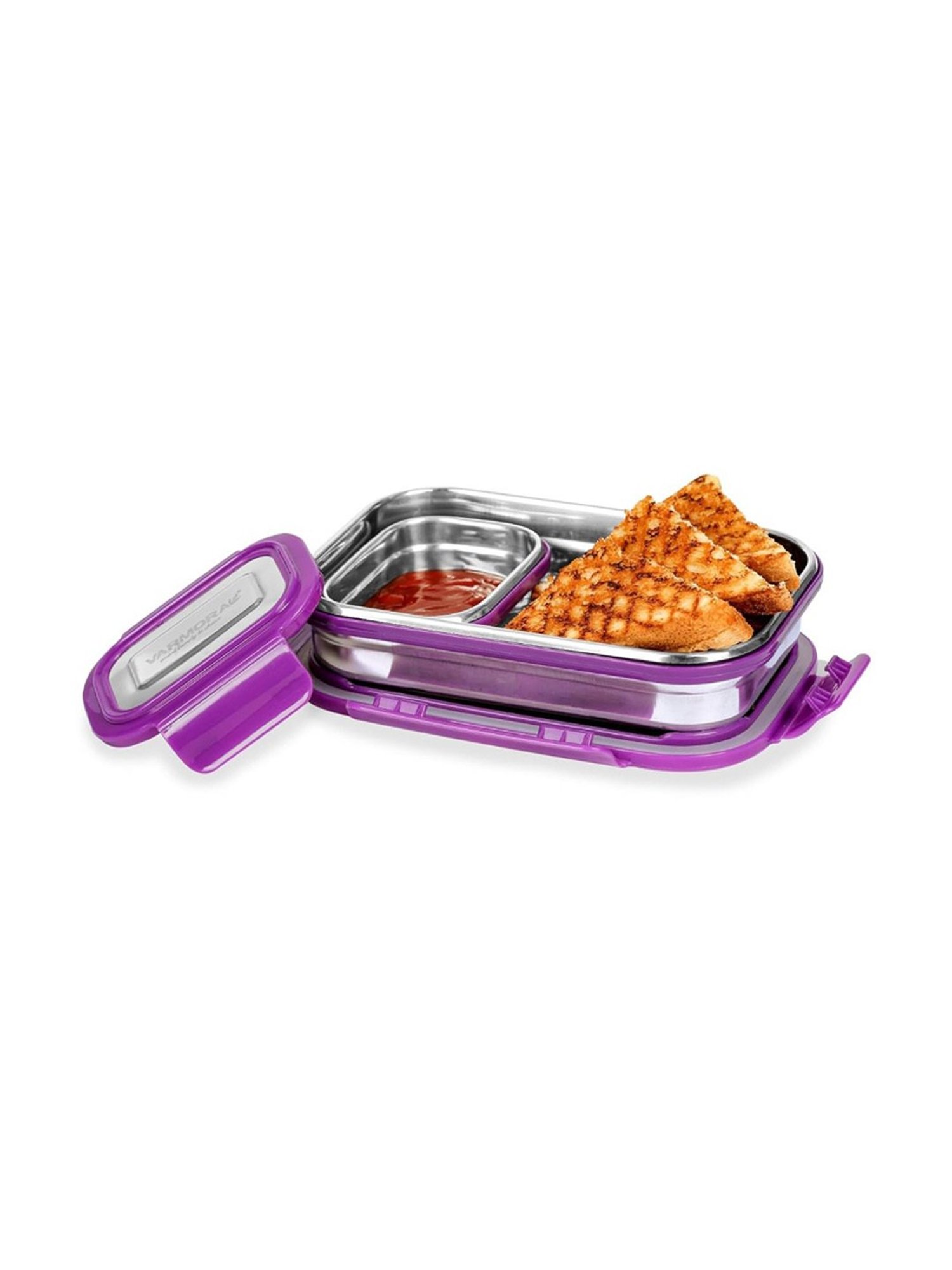 Varmora Violet Stainless Steel Lunch Box - Set of 2
