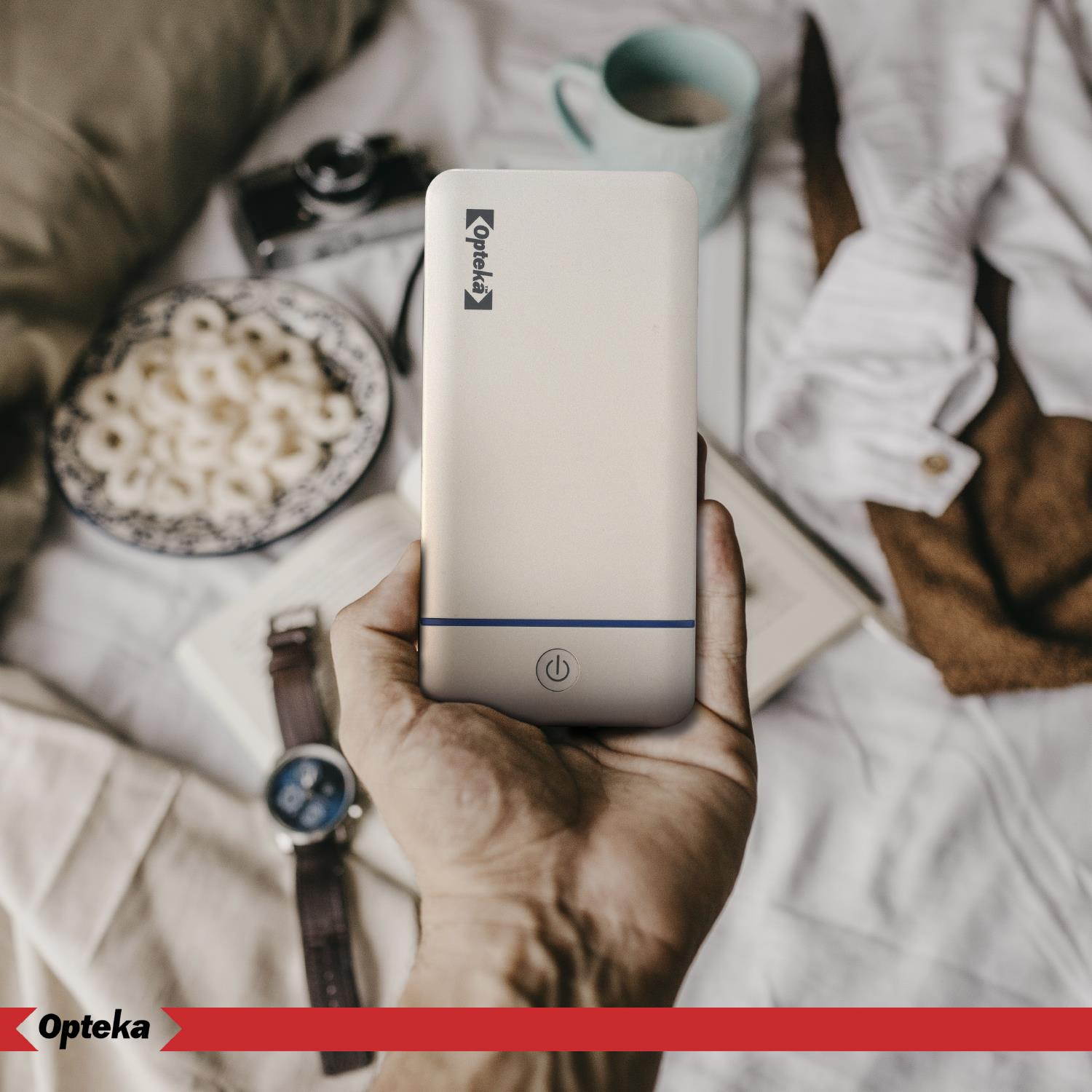 Opteka Ultra Compact & Portable Charging Power External Battery Bank Pack 3.7V with 16200mAh Emergency Phone & Laptop Device Charger with USB Connection & LED Reserve Indicator Light