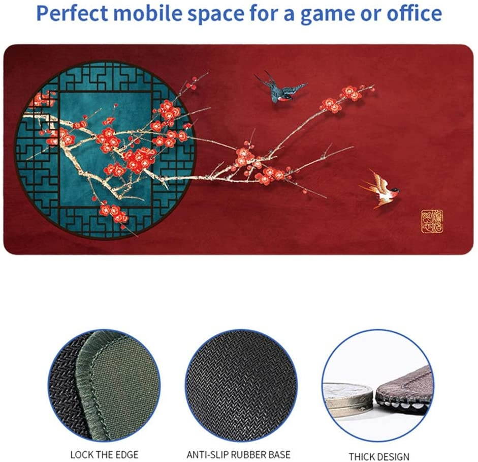 Leather Desk Pad,Large Desk Protector Office Mouse Pad,Desk Mat, Non-Slip Laptop Desk Pad,Waterproof Desk Writing Pad for Office and Home-Traditional_Style_18_800x300x2mm